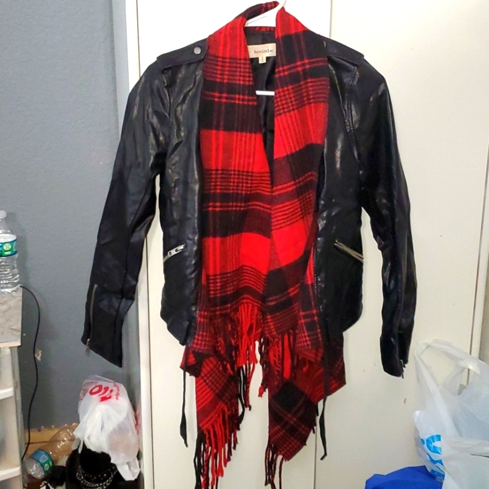 Rewind Womens Faux Leather Jacket